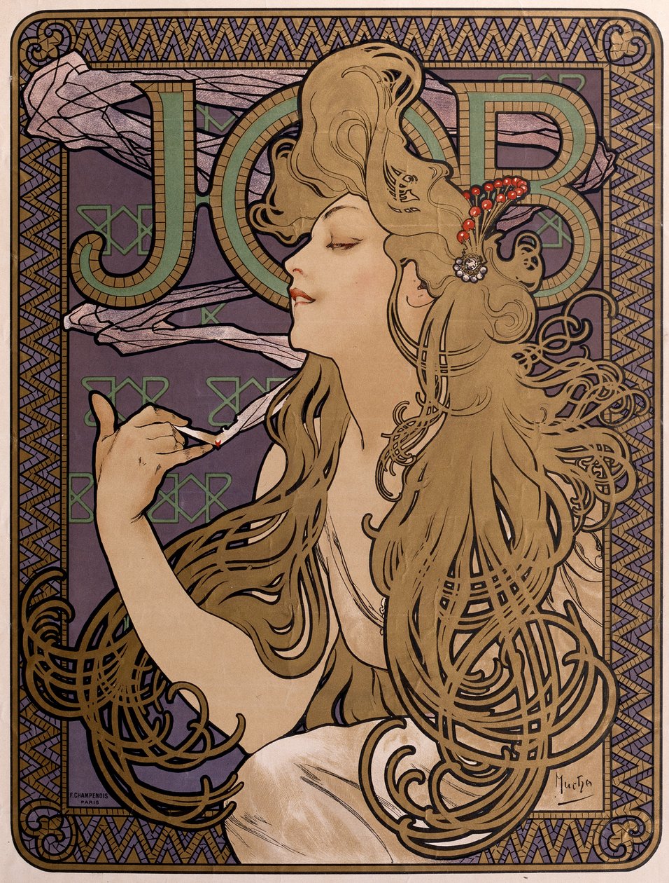 İş kağıdı için poster, 1897 by Alphonse Mucha