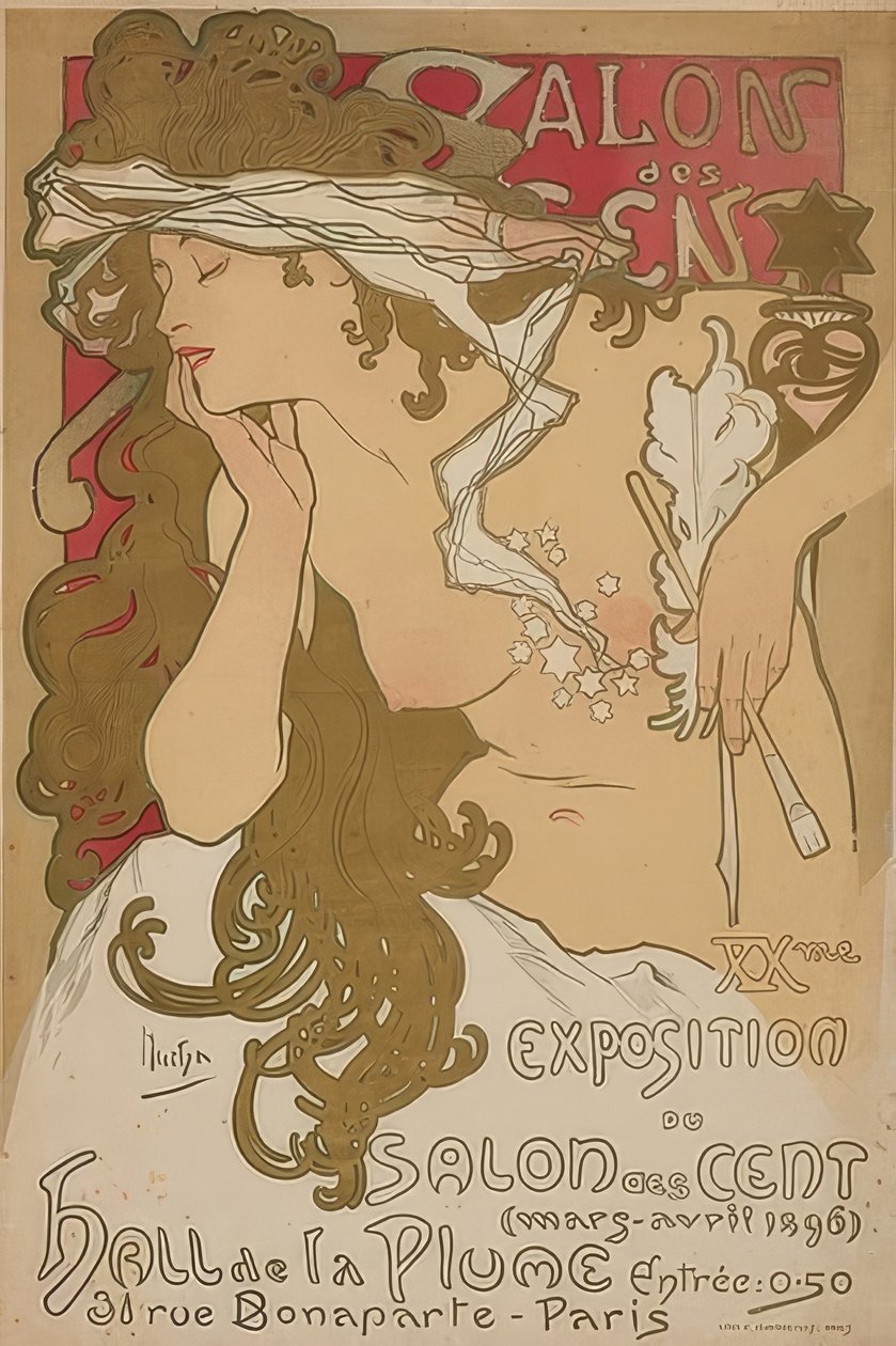 Salon / tasarım / yüzde. Fransa, Paris, 1896 by Alphonse Mucha
