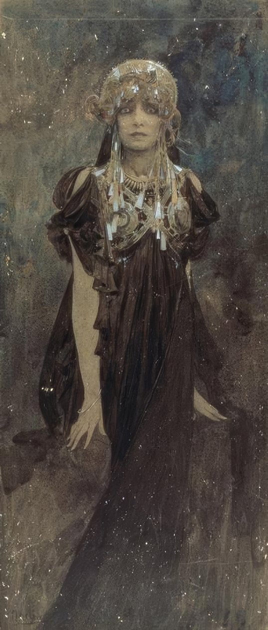 Medea rolünde Sarah Bernhardt by Alphonse Mucha