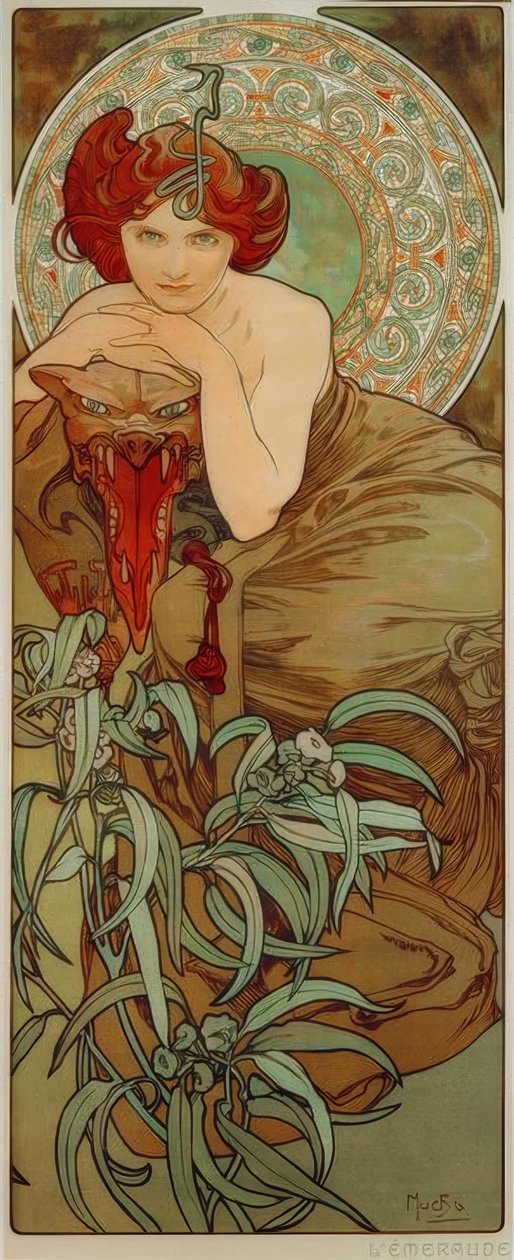 zümrüt by Alphonse Mucha