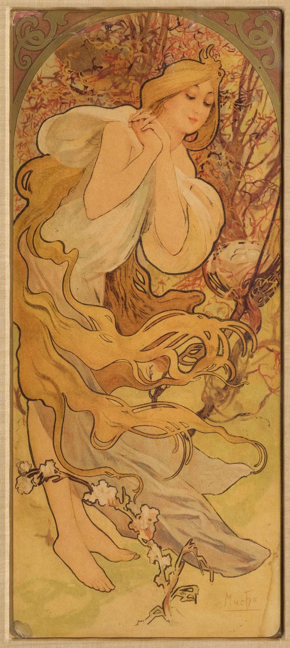Bahar Serisi Les Saisons, c. 1900. by Alphonse Mucha