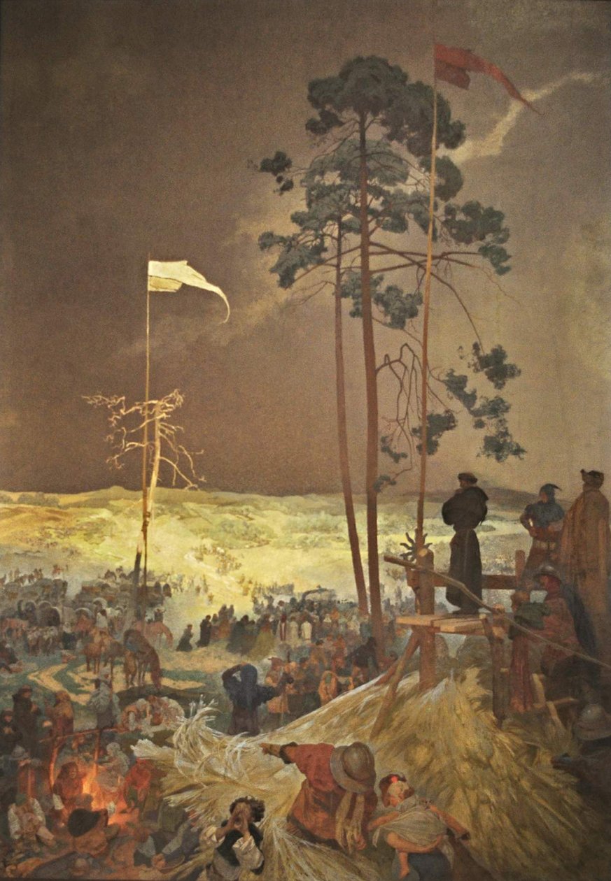 The Meeting Na Krizkach Döngü The Slav Epic by Alphonse Mucha
