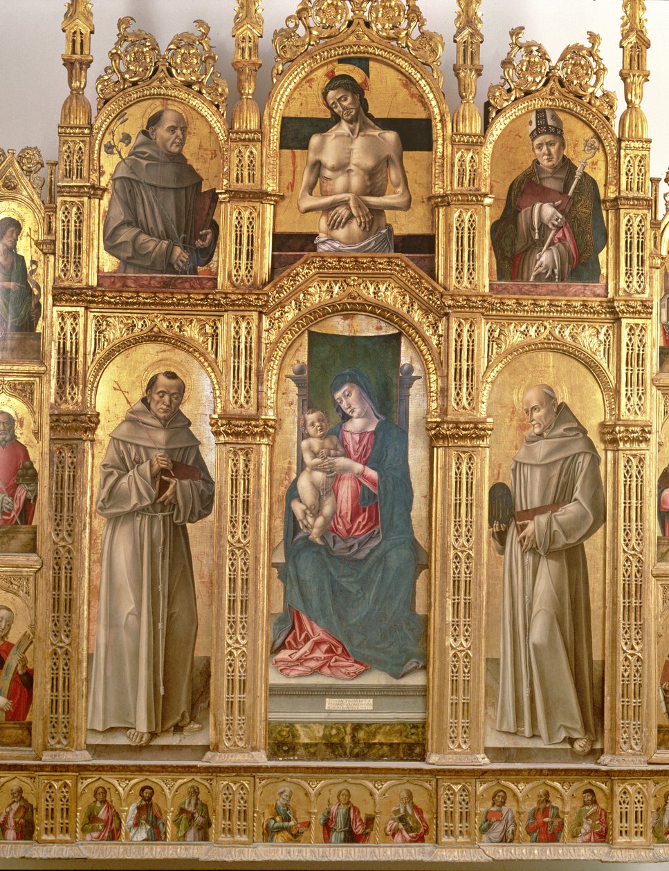 Azizler ile Madonna ve Çocuk (panelde öfke) by Alvise Vivarini