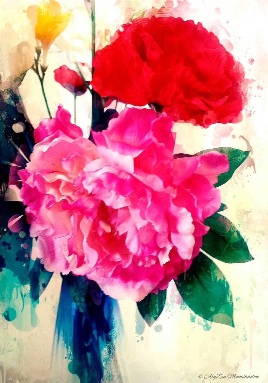 Peony ve Poppy, 2014 (dijital karma medya fonografisi) by AlyZen Moonshadow