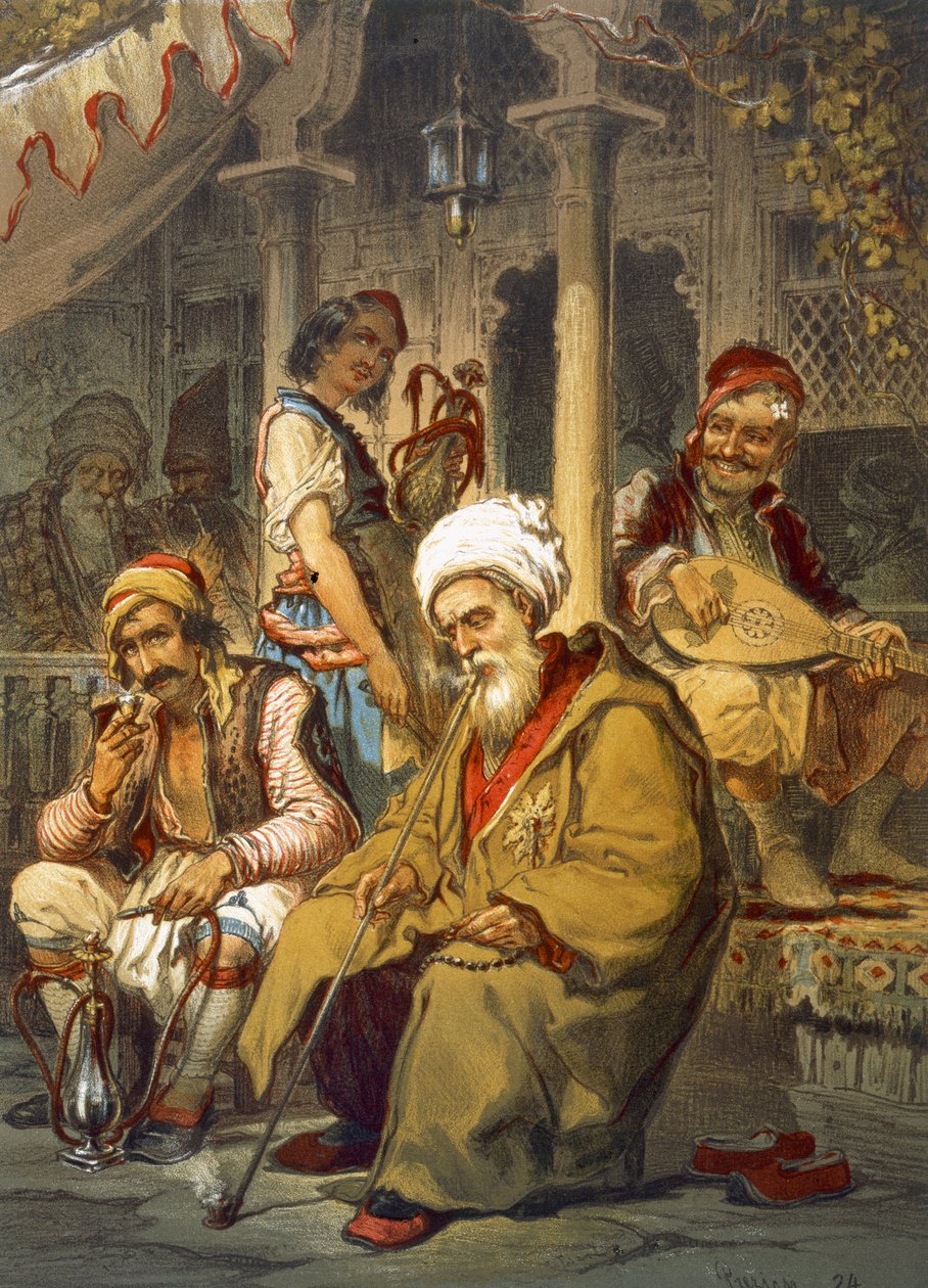 Bir Kafede Sahne, 1865 by Amadeo Preziosi