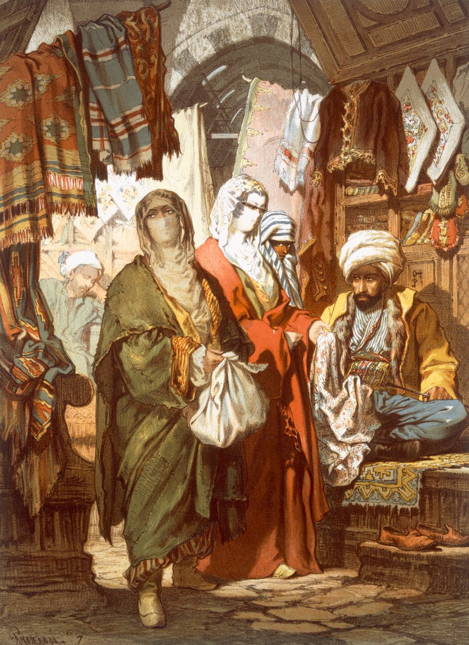 İpek Çarşısı, 1865 by Amadeo Preziosi