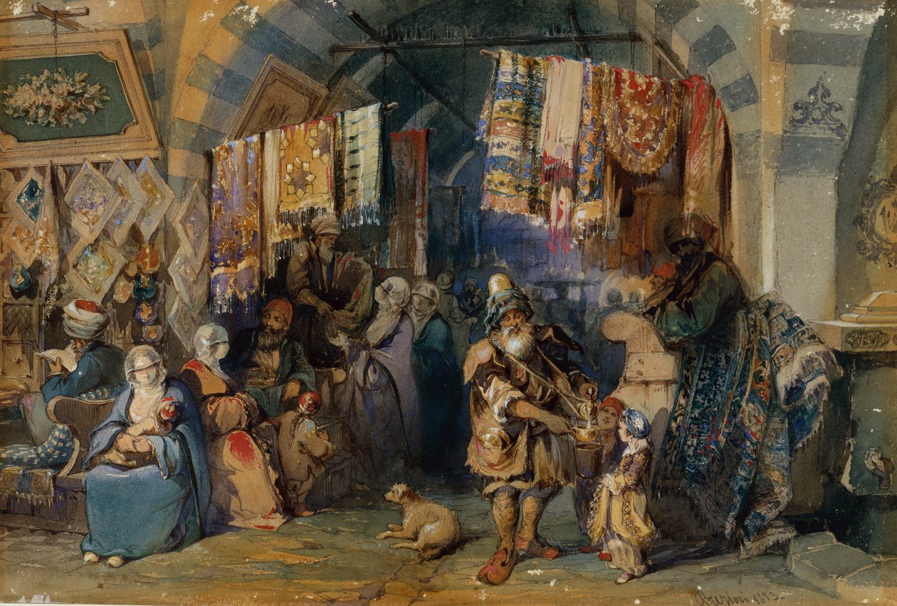 Çarşı, Konstantinopolis by Amadeo Preziosi