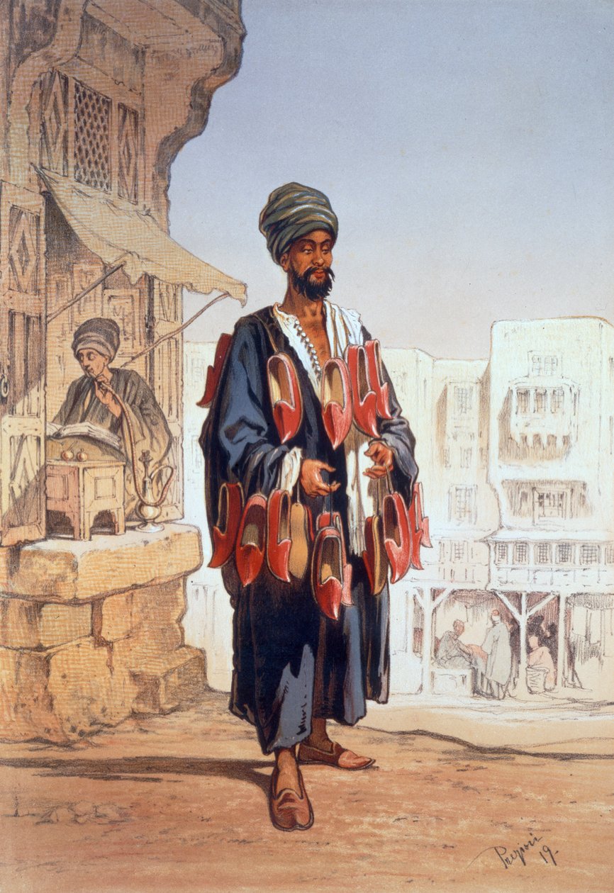 Terlik satıcısı, 1862 by Amadeo Preziosi