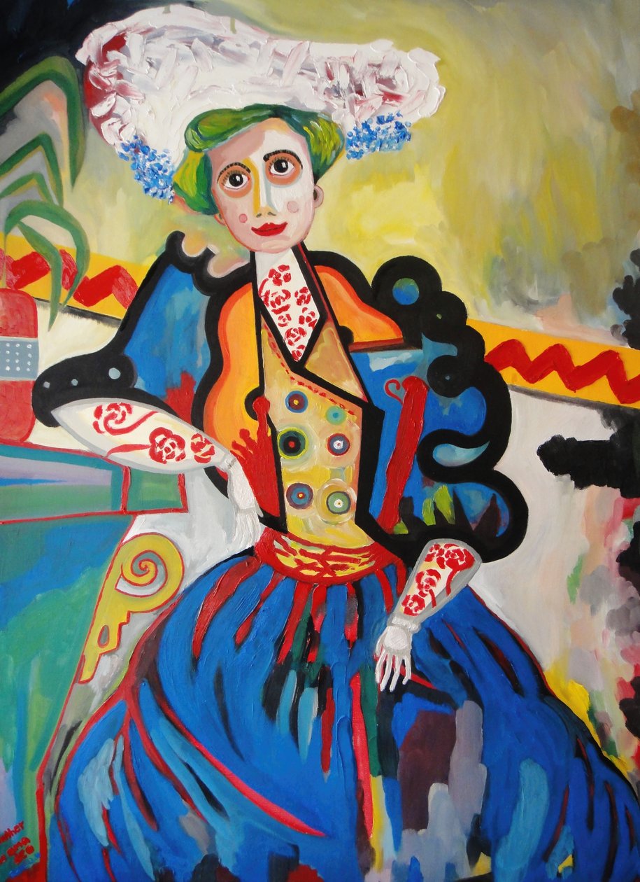 Bir Kadın (tuval üzerine yağlı boya) by Amadeu de Souza Cardoso