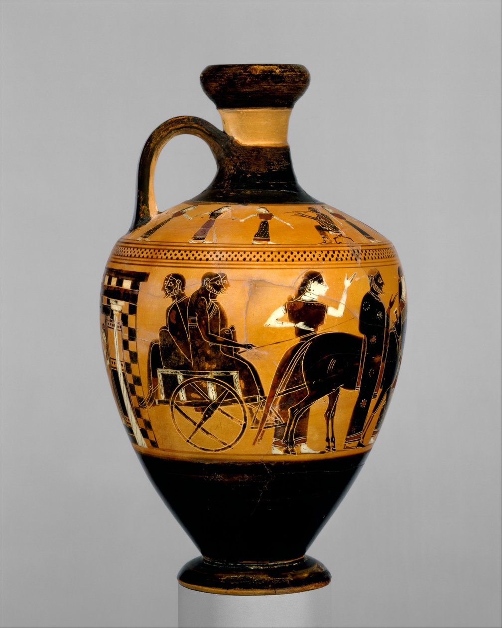 Lekythos, yaklaşık MÖ 550-530 (pişmiş toprak) by Amasis Painter