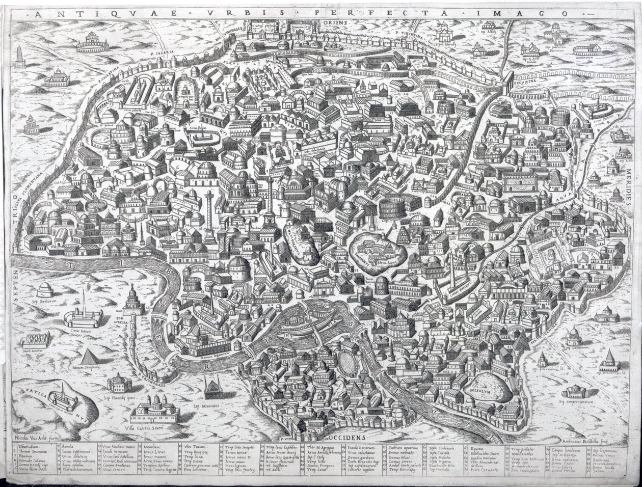 Antik kentin görüntüsü, Roma haritası, c.1600 by Ambrogio Brambilla