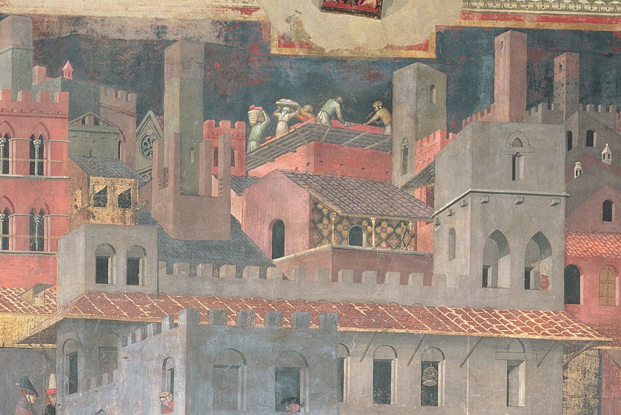 Şehirdeki İyi Yönetim Detayı, 1338-40 fresk by Ambrogio Lorenzetti