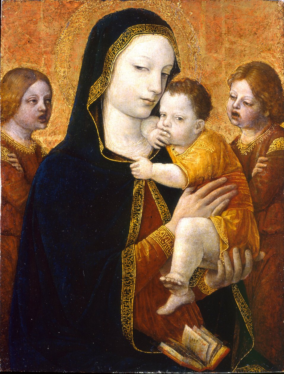 İki Melekli Bakire ve Çocuk by Ambrogio da Fossano