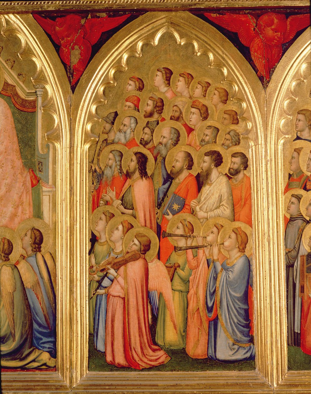 Virgin Polyptych'in taç giyme töreni (sağ orta panel) (ayrıca bkz. 66540-66551) by Ambrogio Bondone Giotto