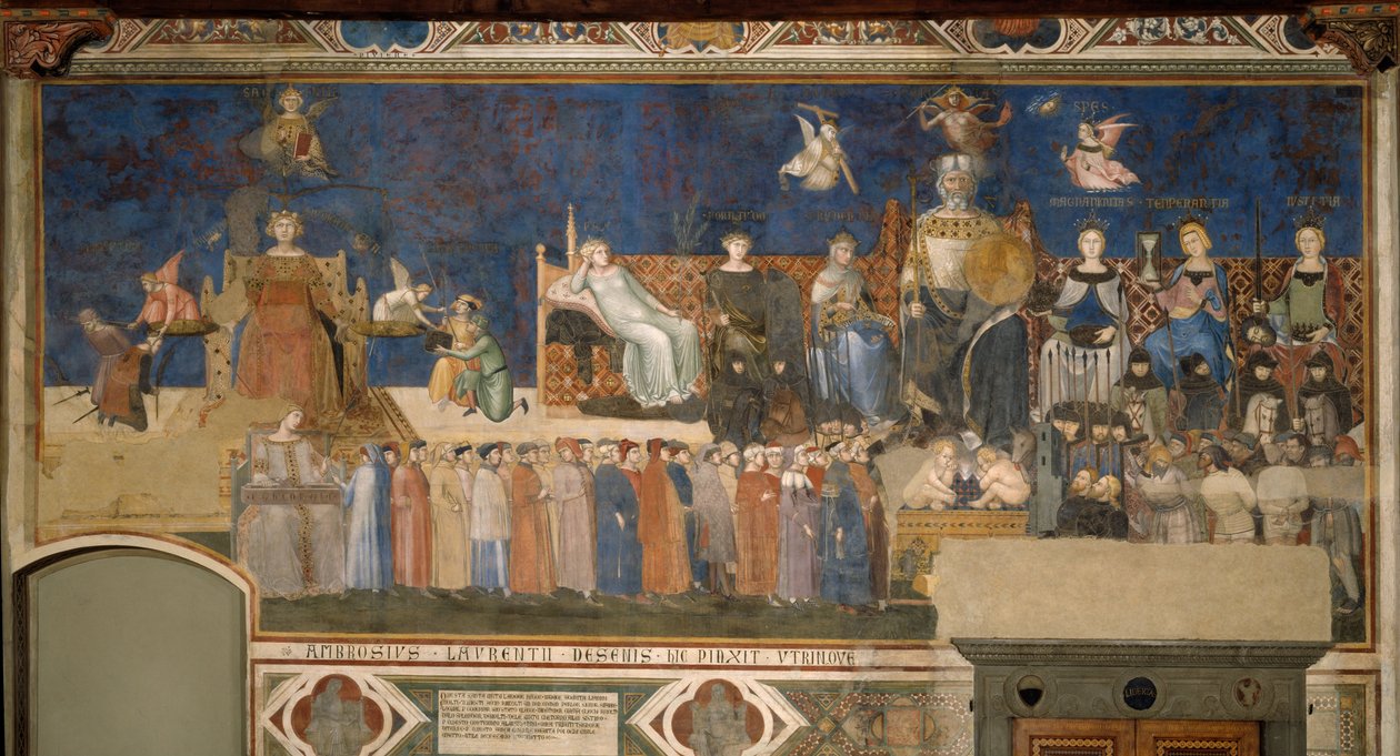 İyi Hükümet Alegorisi by Ambrogio Lorenzetti