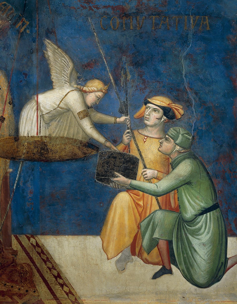 İyi Yönetim, Değişmeli Adalet veya Değişmeli Ceza Alegorisi, Alegoriden Detaylar ve İyi ve Kötü Yönetimin Kasaba ve Ülke Üzerindeki Etkileri by Ambrogio Lorenzetti