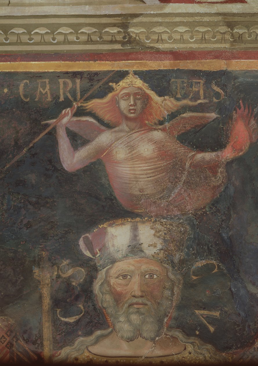 İyi Yönetim Alegorisi, Hayır Kurumu ve İyi Hükümet başkanının detayı, 1338-40 by Ambrogio Lorenzetti