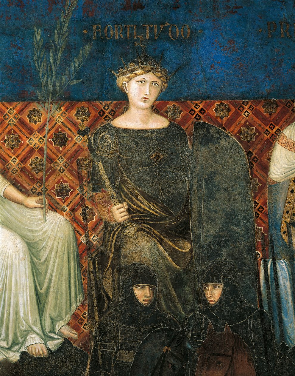 Güç alegorisi, alegoriden ayrıntılar ve iyi ve kötü yönetimin kasaba ve kırdaki etkileri by Ambrogio Lorenzetti