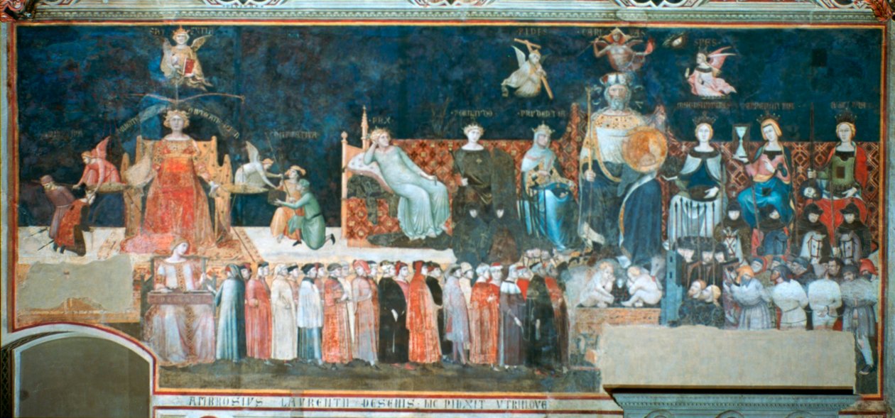 İyi Hükümet Alegorisi, 1338-1340 by Ambrogio Lorenzetti