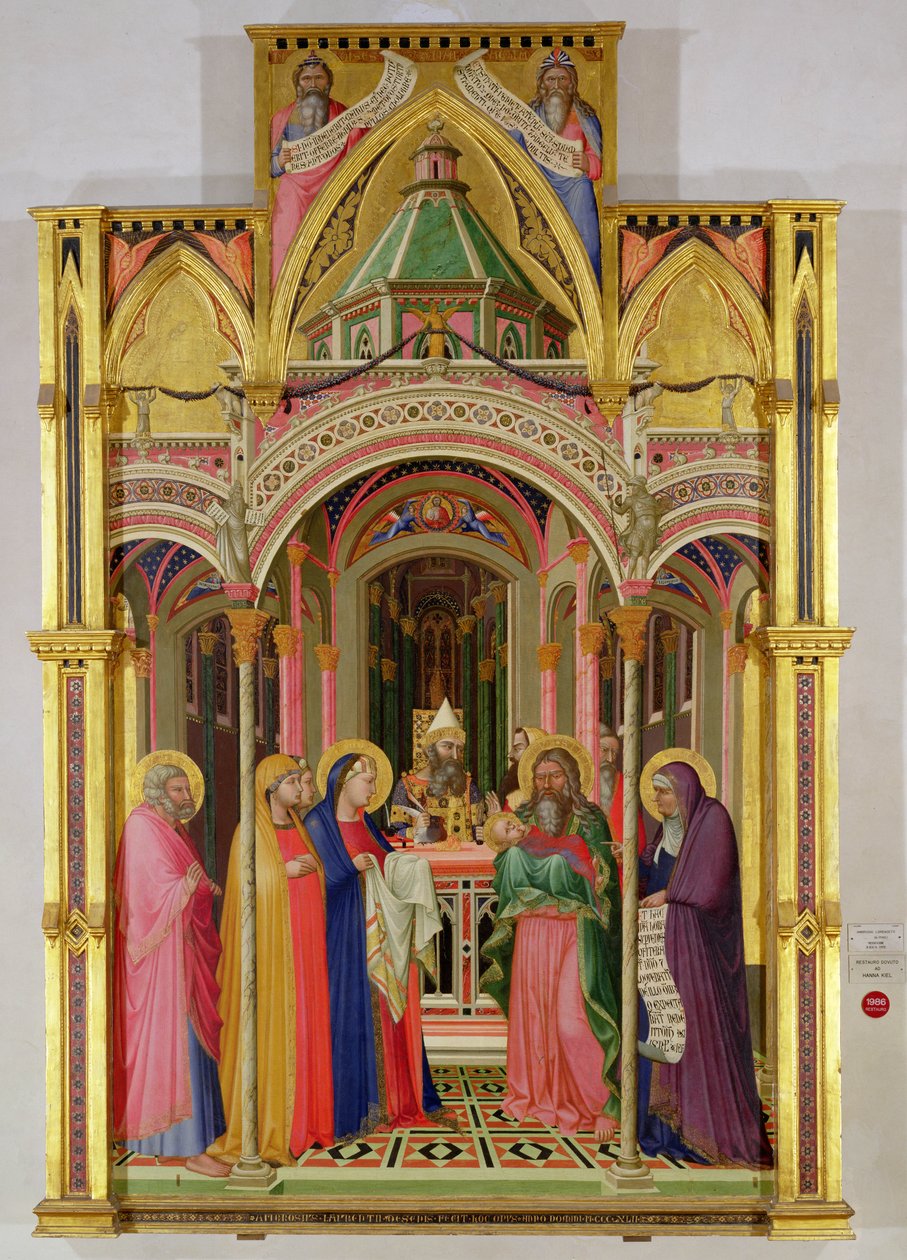 Tapınaktaki Sunum, 1342 (panelde mizaç) by Ambrogio Lorenzetti