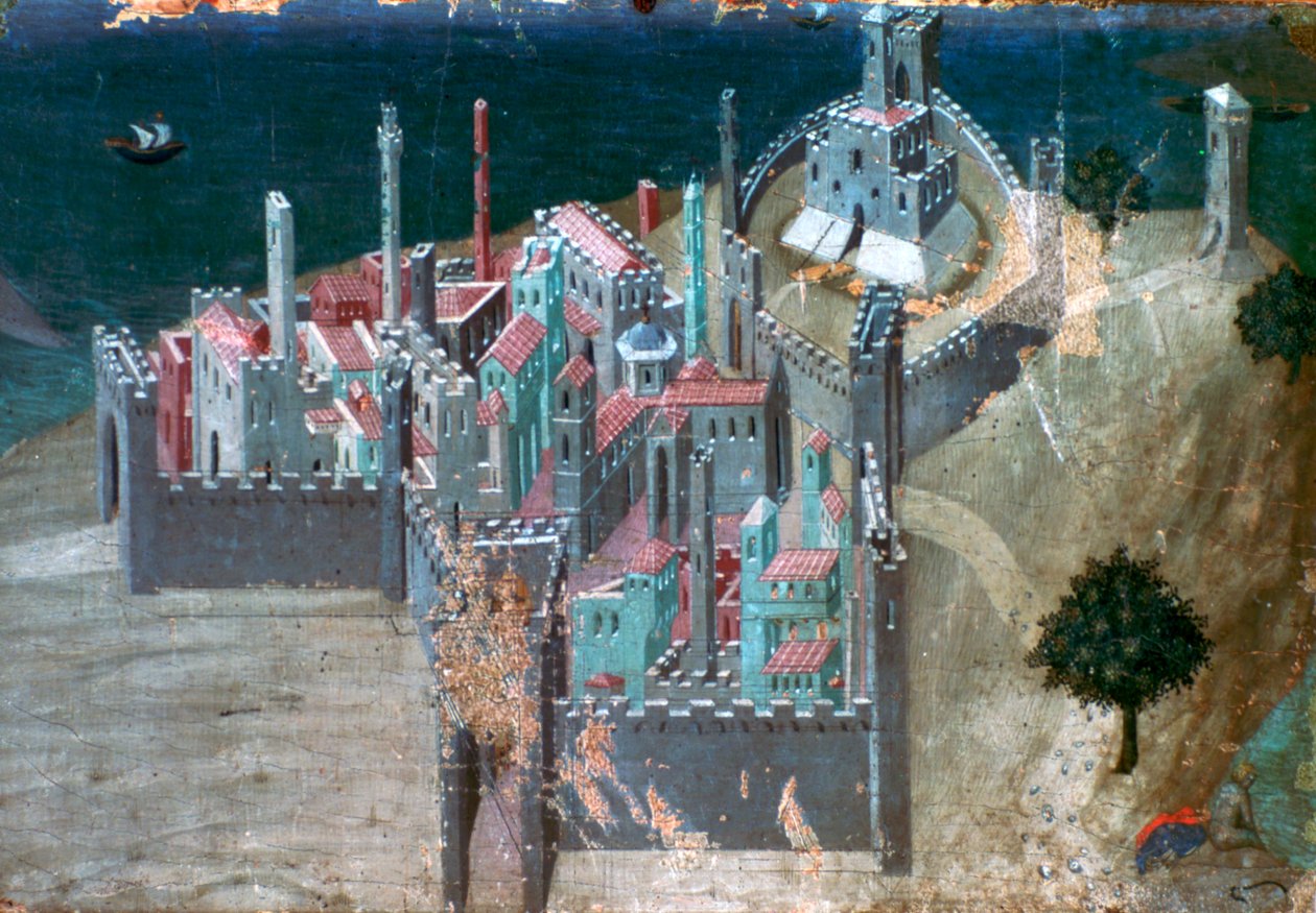 Bir Kıyı Şehri Görünümü, c1300-1348 by Ambrogio Lorenzetti
