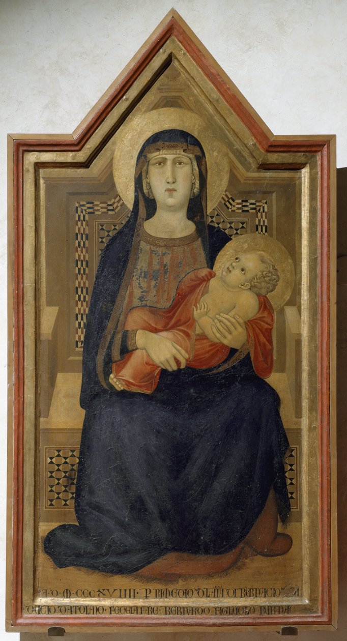 Meryem Ana ve Çocuk İsa - ahşap üzerine tempera by Ambrogio Lorenzetti