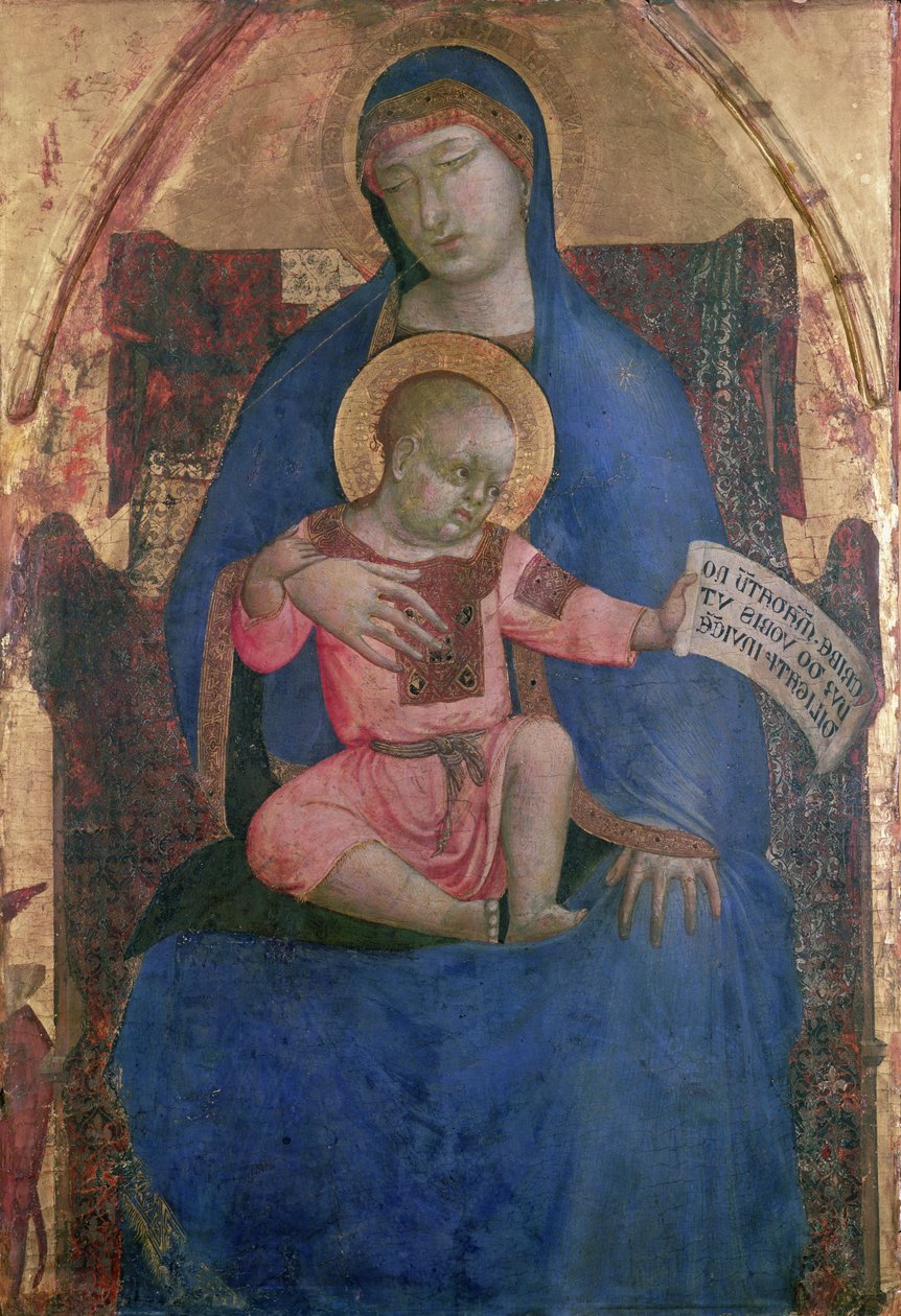 Bakire ve Çocuk Enthroned, 14. yüzyıl by Ambrogio Lorenzetti
