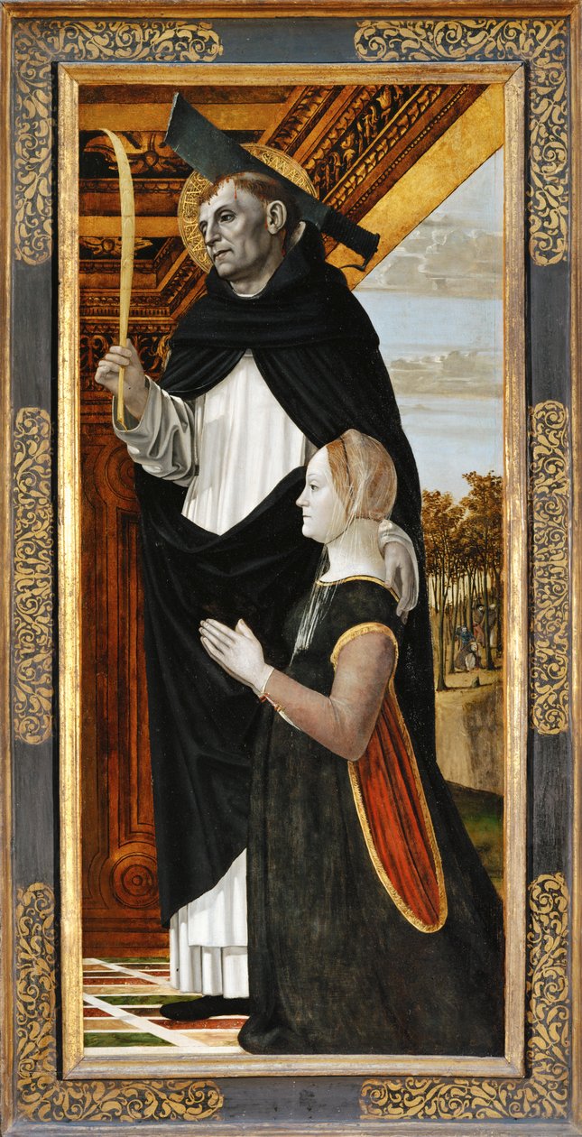 Aziz Petrus ve diz çökmüş bir bağışçı ... by Ambrogio da Fossano (c.1460-1523)