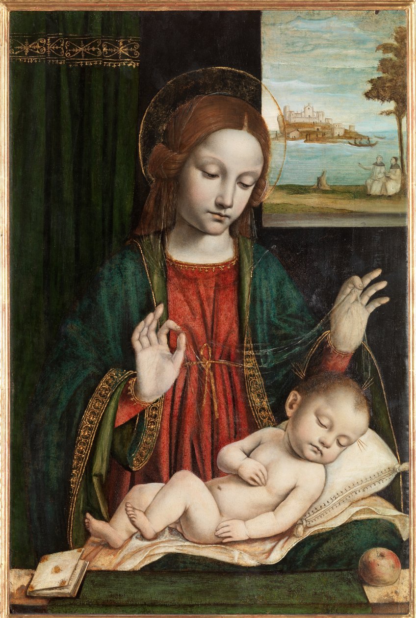 Madonna ve Uyuyan Çocuk (Peçeli Madonna) by Ambrogio da Fossano (c.1460 1523)