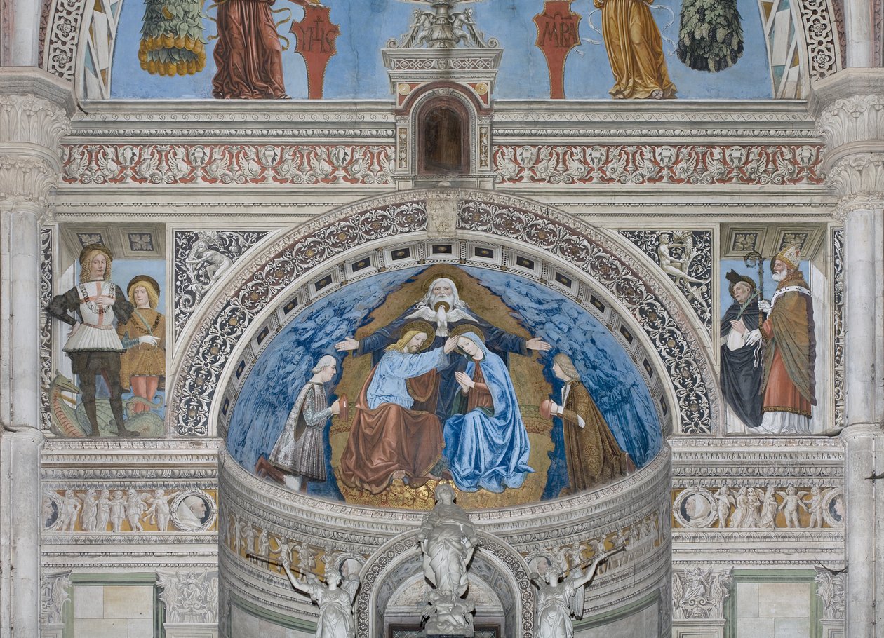 Francesco ve Ludovico Sforza arasında Tanrı ve Kutsal Ruh ile Meryem Ana