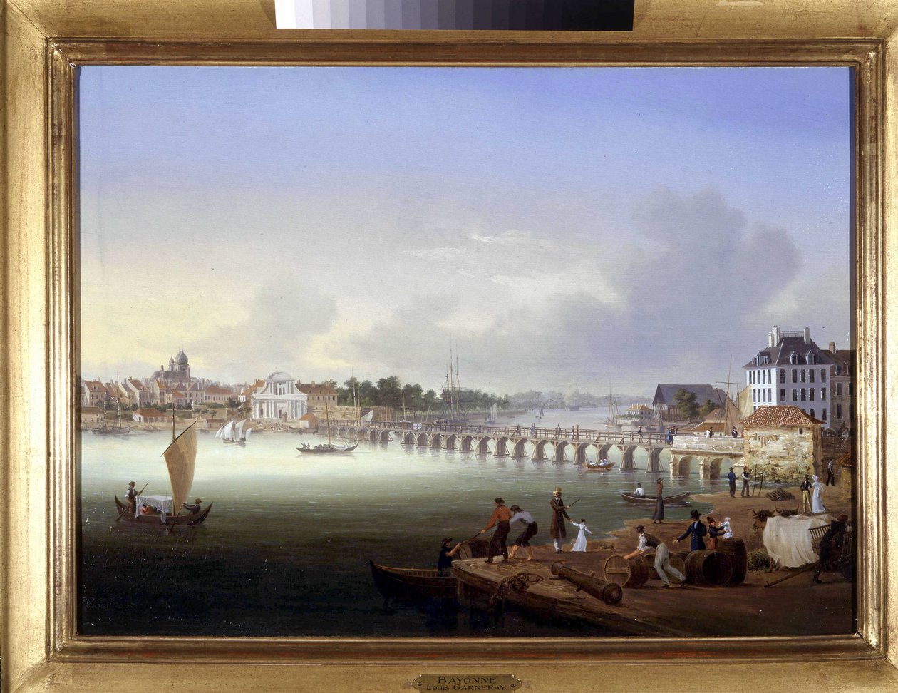 Bayonne, Louis Garneray, sd. C. 1820, Tuval üzerine yağlı boya, H. 0.330; L.0.460. by Ambroise Louis Garneray