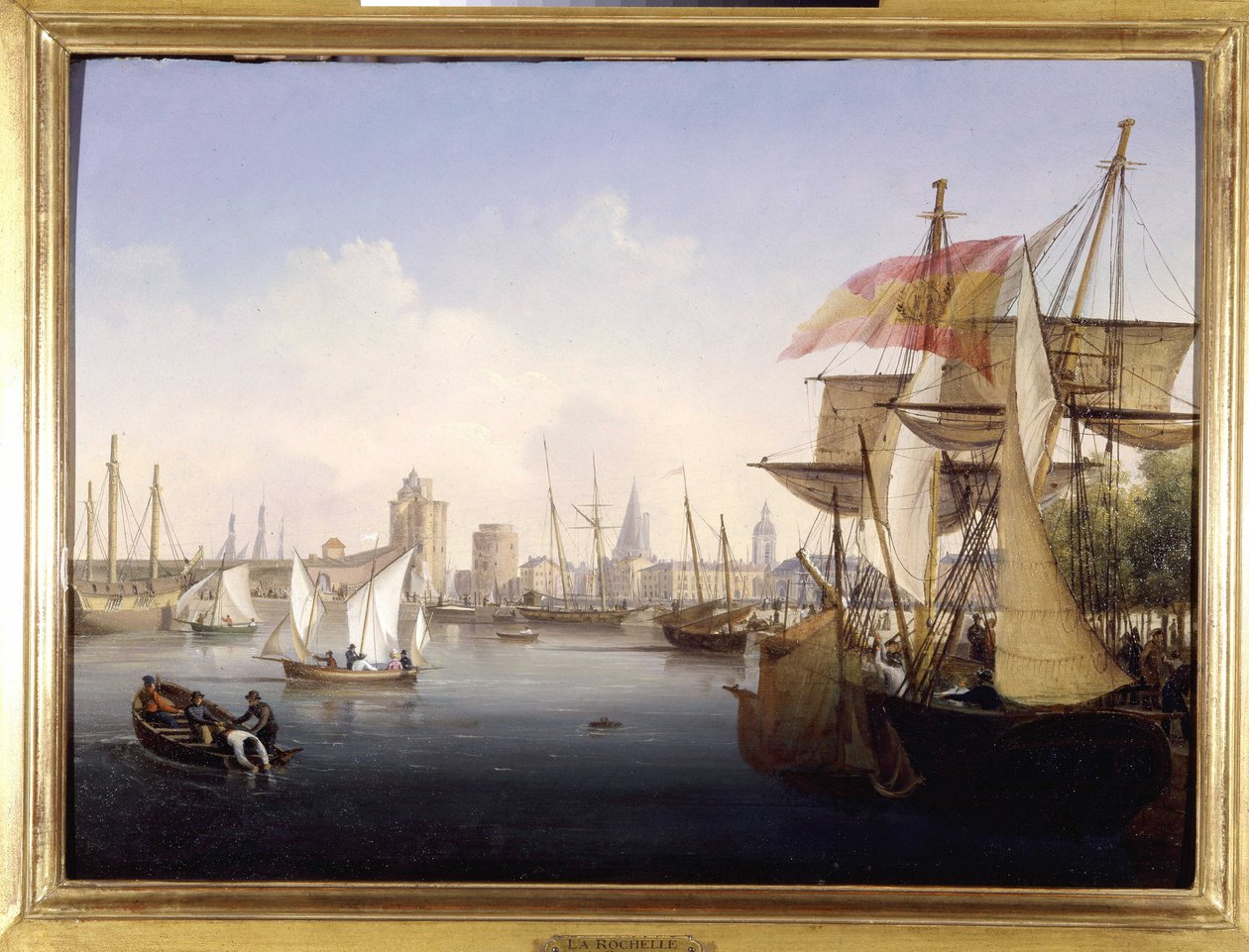 La Rochelle Limanı, Louis Garneray, SD. 1820 dolaylarında, Tuval üzerine yağlı boya, H. 0.330; L.0.460. CCIP Col. by Ambroise-Louis Garneray