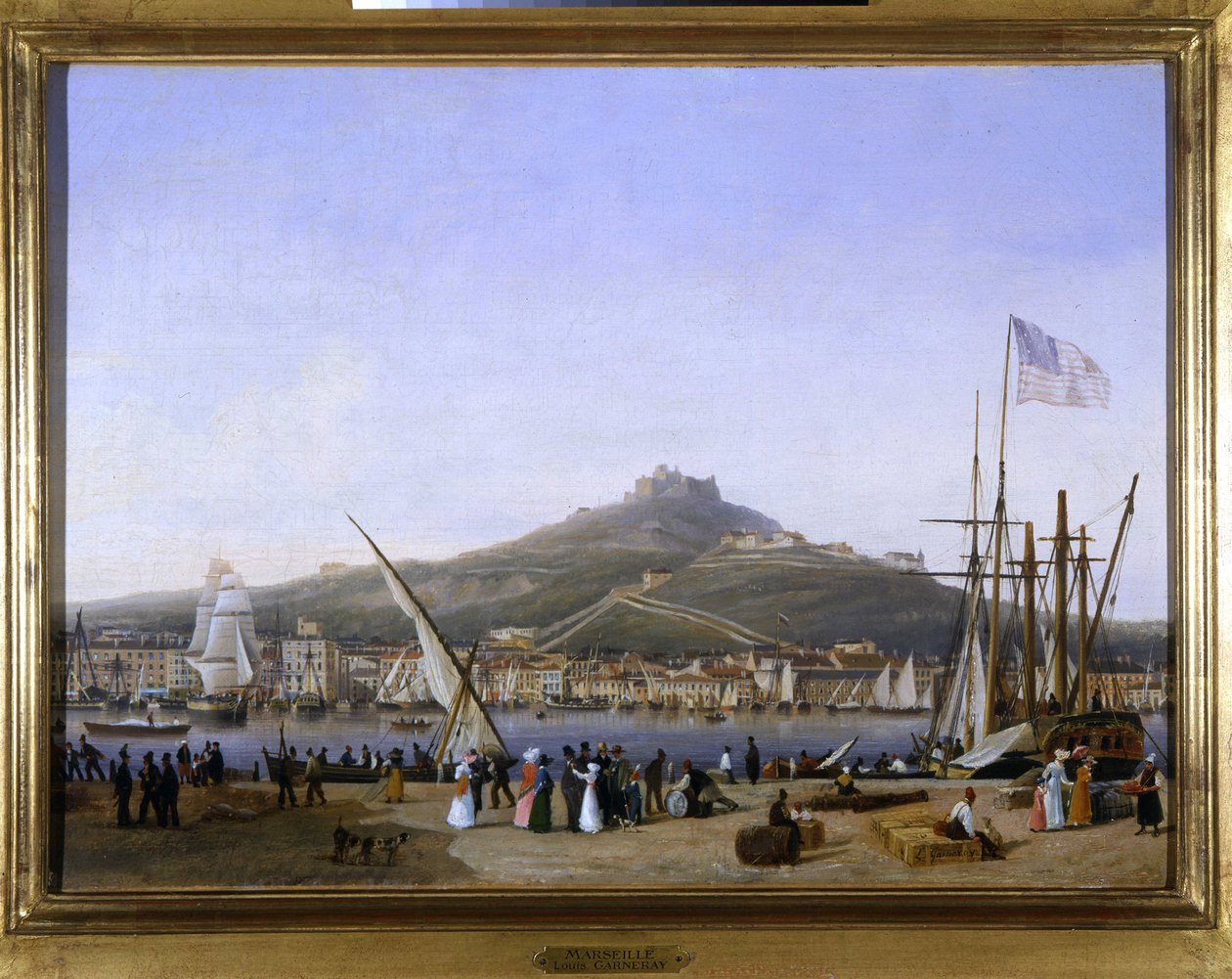 Marsilya Limanı, Louis Garneray, sd. 1820 dolaylarında, Tuval üzerine yağlı boya, H. 0,330; 0,460. CCIP Col. by Ambroise-Louis Garneray