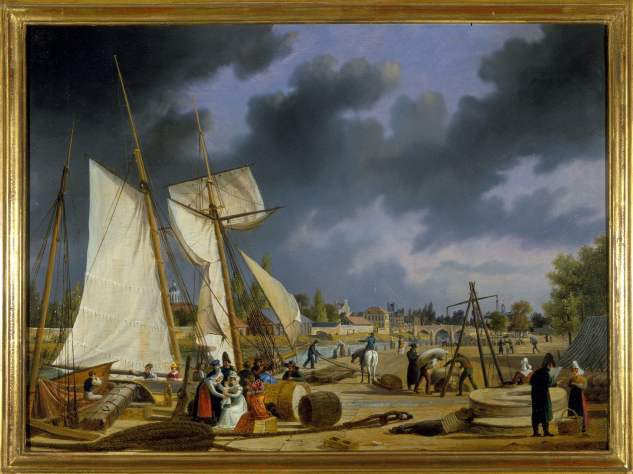 Caen Limanı, Louis Garneray, sd. 1820 dolaylarında, Tuval üzerine yağlı boya, H. 0,330; 0,460. CCIP Col. by Ambroise-Louis Garneray