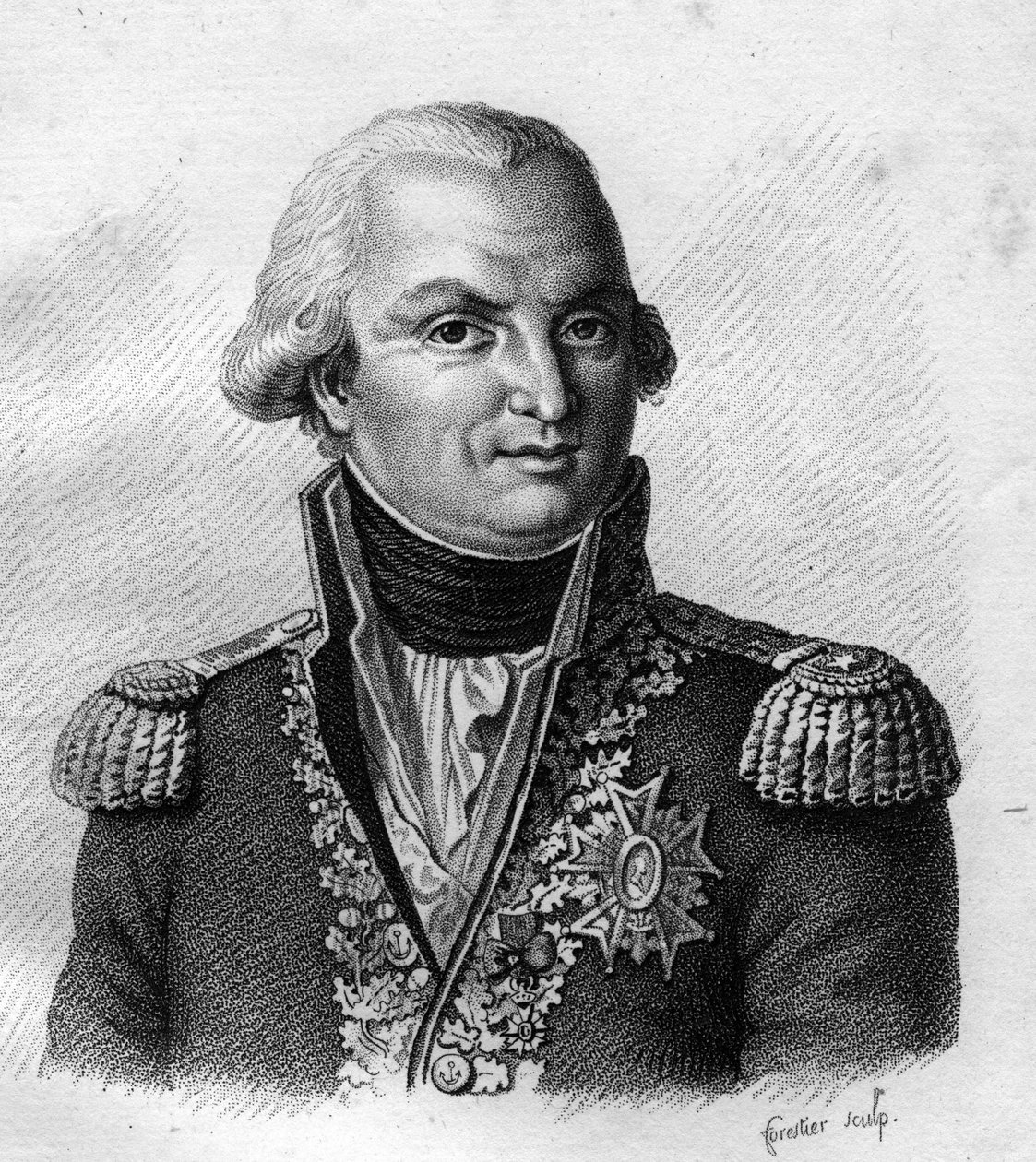 Amiral Villaret de Joyeuse (Louis Thomas, Villaret de Joyeuse Kontu) Fransız Amiral (1747-1812). "Fransızların zaferlerini ve fetihlerini izleyen Fransız generallerinin portreleri". 1818