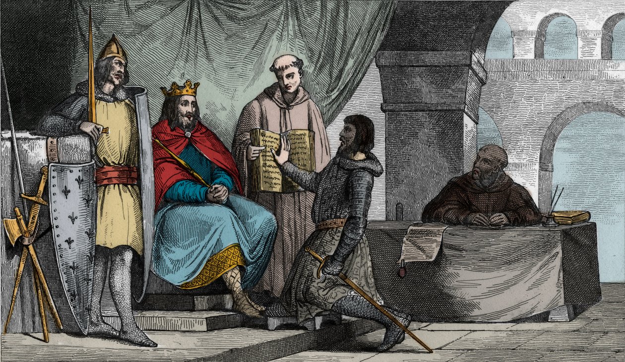 II. Louis (848-79) Kekeme, bir soyludan bağlılık yemini alır - by Ambroise Tardieu