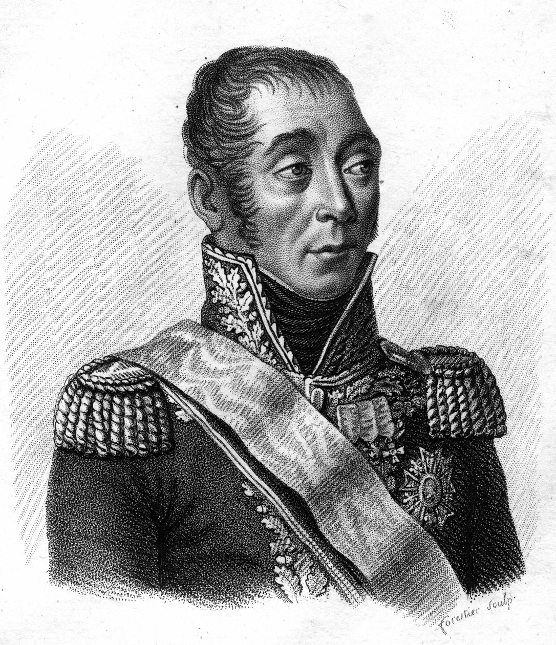 Emmanuel, Marquis de Grouchy, Fransa Mareşali (1766-1847) - “Fransızların zaferlerini ve fetihlerini izleyen Fransız generallerinin portreleri” nde. 1818 yılında Ambroise Tardieu tarafından mezar. Stella Koleksiyonu. by Ambroise Tardieu