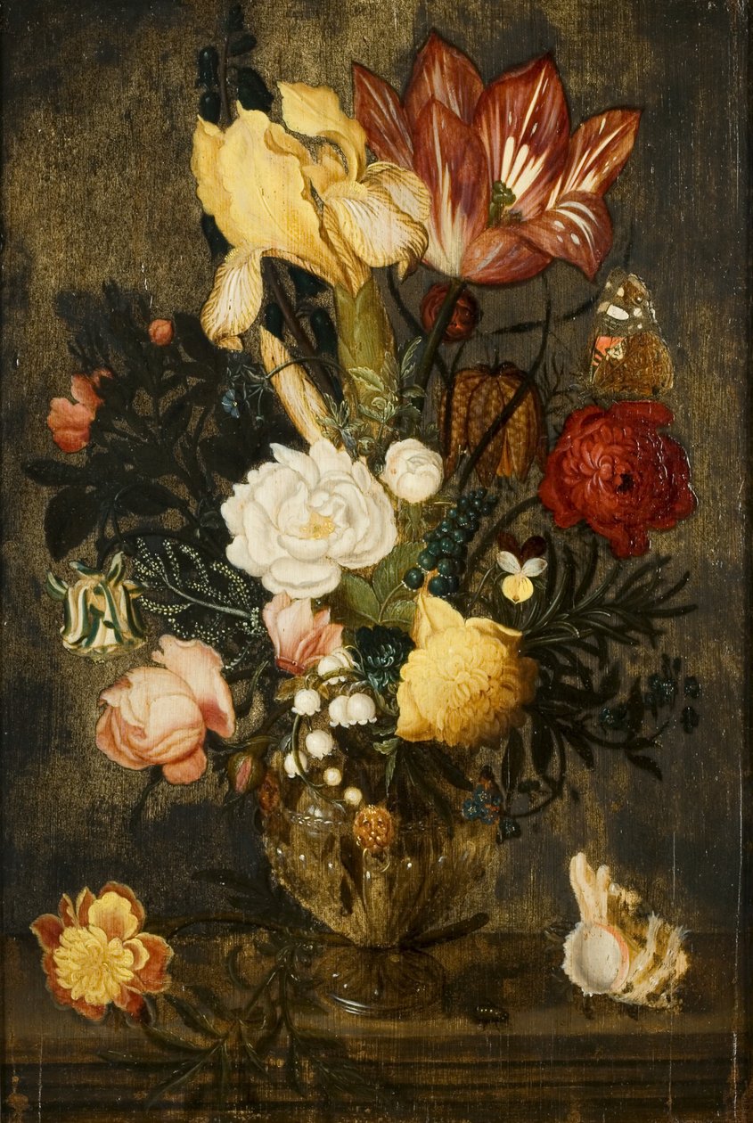 Aslan maskeli bir vazoda çiçekler by Ambrosius the Elder Bosschaert