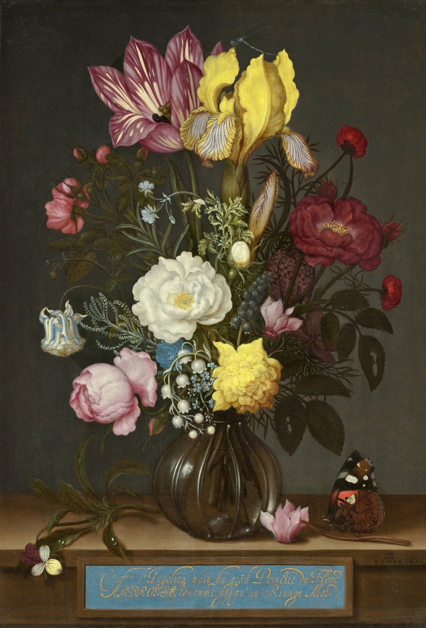 Cam Vazoda Çiçek Buketi by Ambrosius the Elder Bosschaert