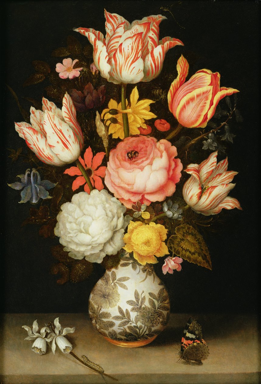 Çiçeklerle Natürmort by Ambrosius the Elder Bosschaert