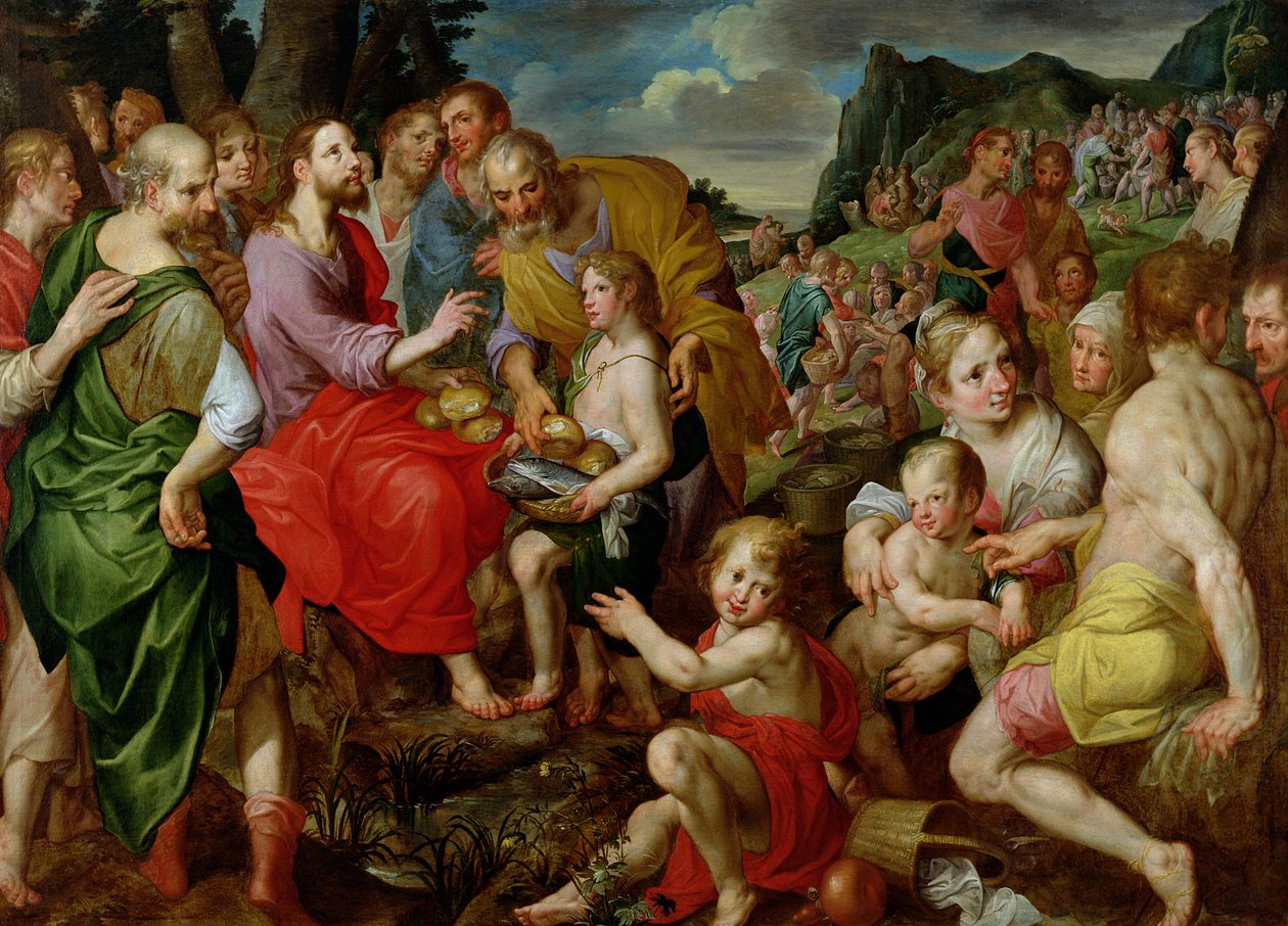 Beş Bin kişinin Beslenmesi by Ambrosius the Elder Francken or Franck