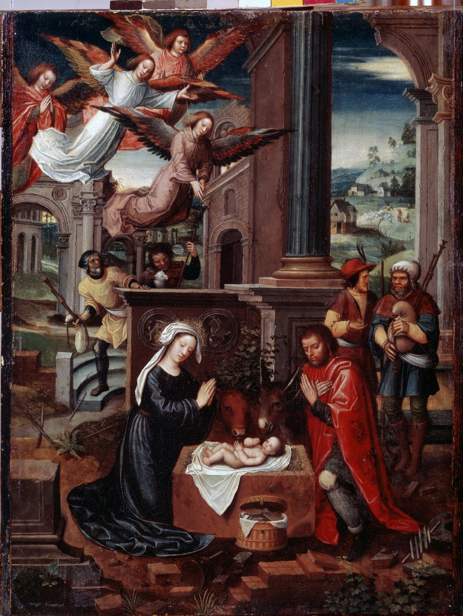 Ambrosius Benson (1495-1550) tarafından ""Doğuş"" Tablosu 16. yüzyıl Hermitage Müzesi, Sankt Petersburg by Ambrosius Benson