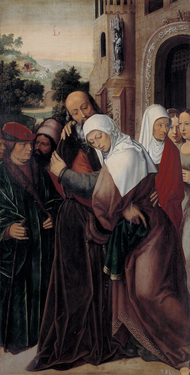 Aziz Joachim ve Anne'nin Altın Kapı'da Buluşması by Ambrosius Benson