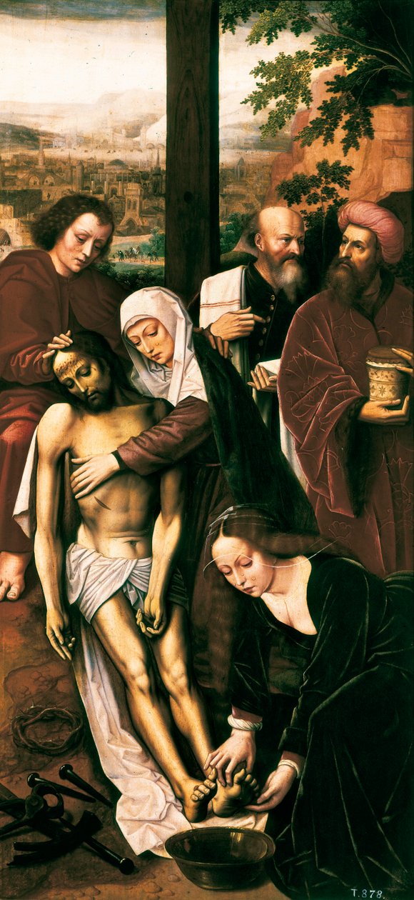 Pieta, detay, c. 1528 (panelde yağ) by Ambrosius Benson