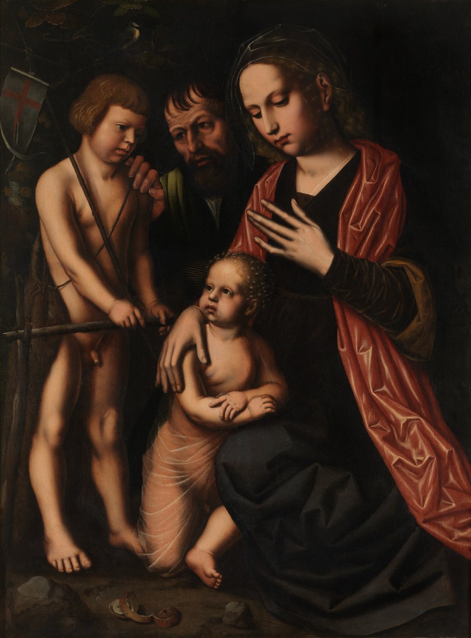 Kutsal Aile ve Vaftizci Yahya (panel üzerine yağlıboya) by Ambrosius Benson