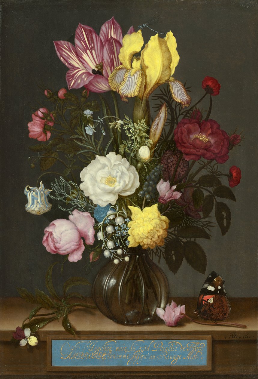 Cam Vazoda Çiçek Buketi by Ambrosius the Elder Bosschaert
