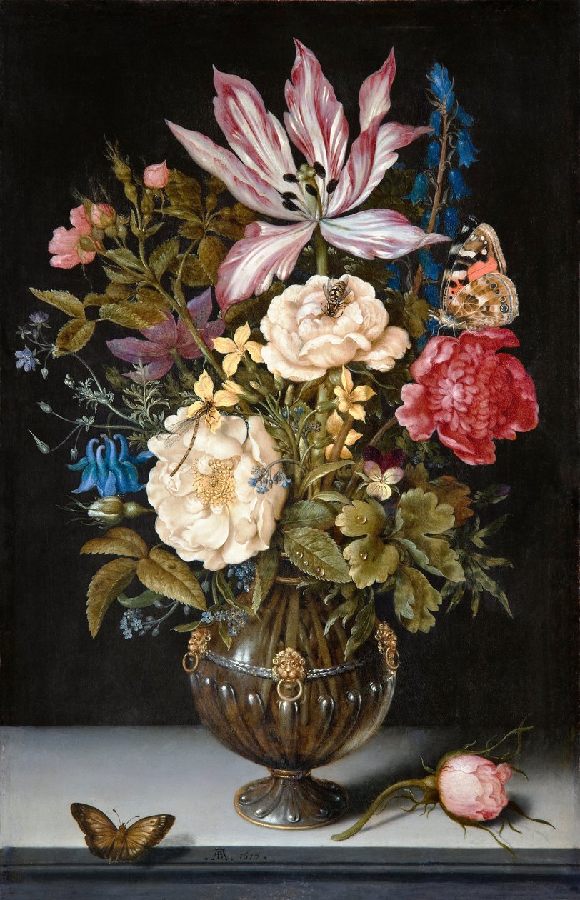 çiçeklerle natürmort by Ambrosius the Elder Bosschaert