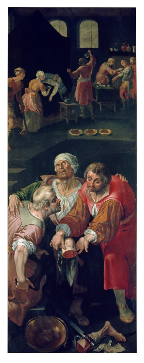 The Charity of Saints Cosmas ve Damian (panel üzeri yağlıboya) by Ambrosius the Elder Francken or Franck