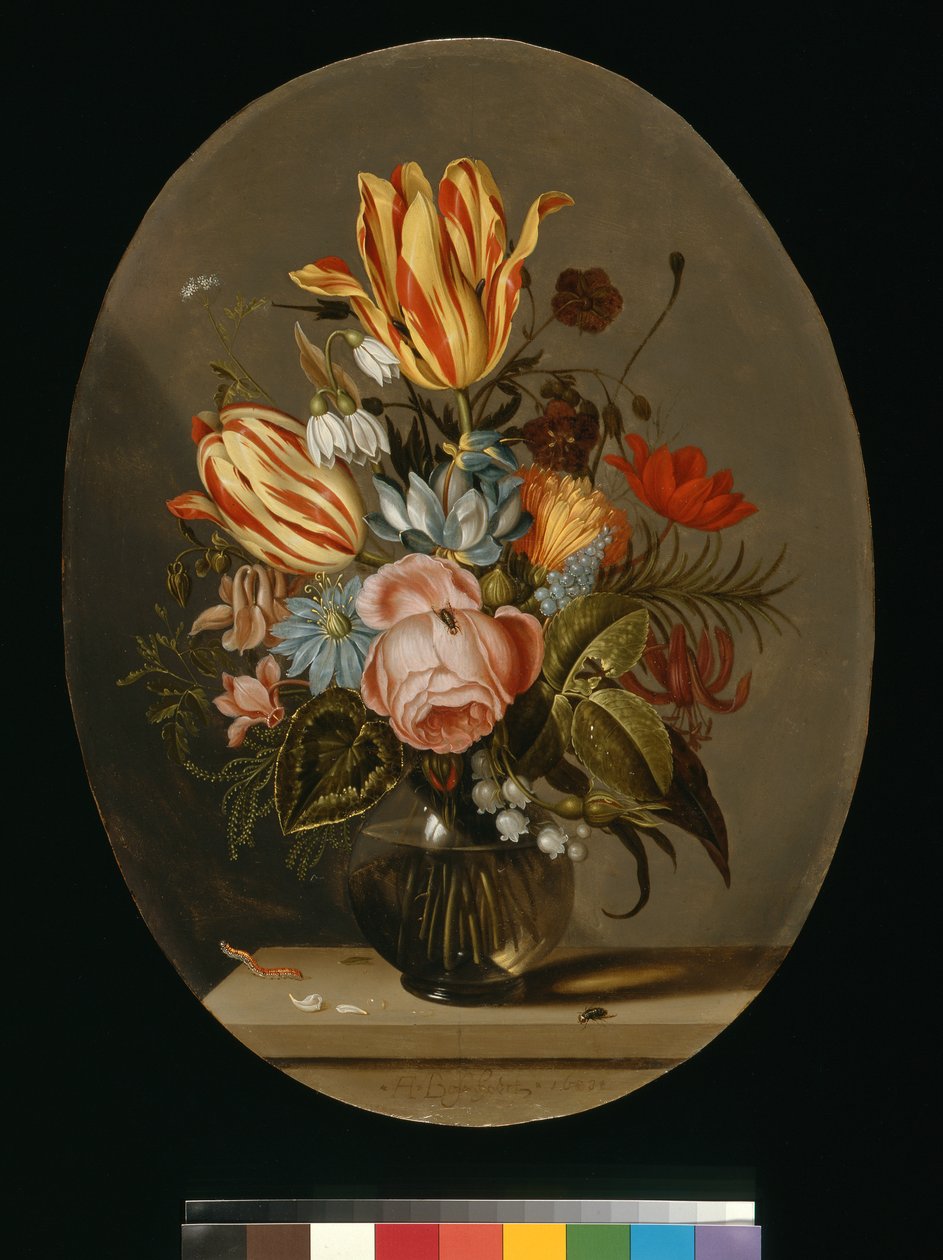 Bir vazo çiçek, c.1633 (tuval üzerine yağlı boya) by Ambrosius the Younger Bosschaert