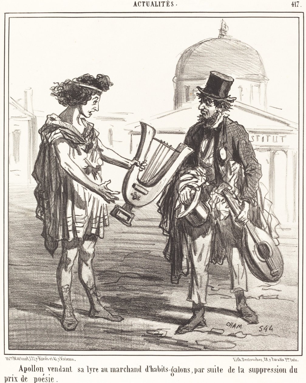 Apollon lirini satıyor by Amédée Charles Henri Cham